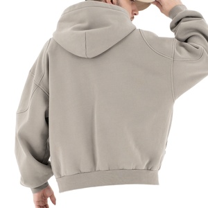Top Premium Heavyweight Fleece Zip up Sudaderas con capucha Logotipo personalizado Jersey para hombre Sudadera con capucha Relax Fit Sudadera con capucha de gran tamaño - Product Image 5