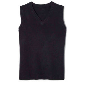 Gilet pull personnalisé pour collège, col en V, 100 % acrylique, anti-boulochage, style unisexe, logo personnalisé, uniforme scolaire sur mesure - Product Image 4