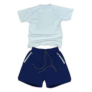 Pantalones cortos de nuevo diseño para hombre, camisetas con logotipo personalizado, mejor color, venta al por mayor, pantalones cortos unisex, conjunto doble de tela de algodón - Product Image 5