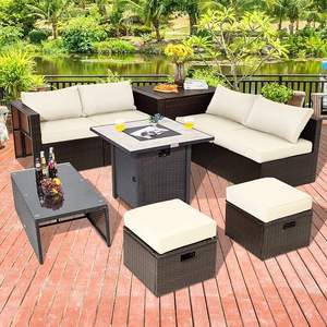 Meubles en osier résistants aux intempéries de qualité supérieure Design moderne élégant pour une utilisation intérieure et extérieure pour le patio, le jardin et le salon - Product Image 2