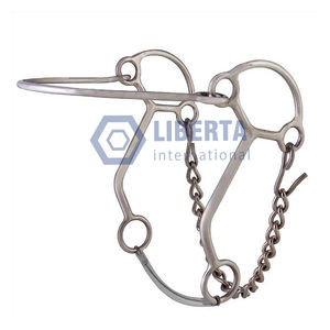 Personalizable Veterinario Combinación Hackamore Bit Iron Twisted Wire Snaffle Boca SS Shanks Horse Bit Producto Ecuestre - Product Image 4