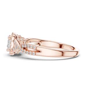 Bague de fiançailles pour femme avec halo de diamants de laboratoire taille princesse 0,688 CT, clarté VVS-VS EF, or 18 carats, 14 carats, 10 carats et argent 925 - Product Image 6