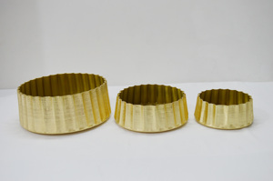 Bol courbe en aluminium plaqué or Texture Design fantaisie Bol de vaisselle bon marché en gros pour la maison Bol de service pour hôtel et restaurant - Product Image 6