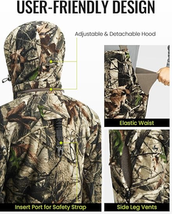 Ropa de Caza para Hombre, Chaqueta de Caza Compatible con Correa de Seguridad, Pantalones con Forro Polar, Silenciosa, Cálida y Resistente al Agua - Product Image 5