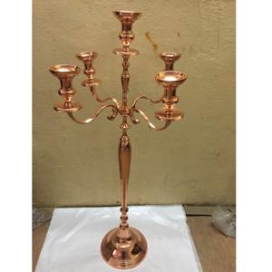 Bougeoir votif en cristal fait à la main en métal doré, candélabre de table en aluminium de mariage personnalisable, pièce maîtresse élégante - Product Image 5