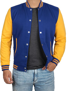 Veste universitaire pour hommes - Style bomber en polaire, veste de baseball pour hommes de l'école secondaire - Product Image 4