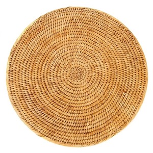Handmade Round Rattan <b>Placemat</b> Natural Hyacinth Wicker Mat Farmhouse Bohemian Circle Woven Heat Resistant Modern Design - Product Image 3