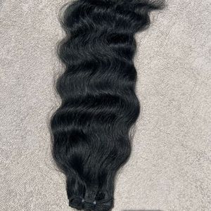 Extensiones de cabello humano negro azabache máquina ondulada doble trama teñida virgen Remy paquetes de cabello suministro al por mayor de fábrica - Product Image 3