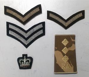 Chevron rang brodé à la main or Bullion feuille d'érable avec rayures cérémonie Chevron Patch - Product Image 5