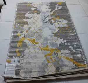 Alfombras Turcas Modernas Tejidas a Máquina de Poliéster de Alta Calidad con Respaldo de Yute Resistente a las Manchas y Patrón Abstracto de Pelo Alto - Product Image 3