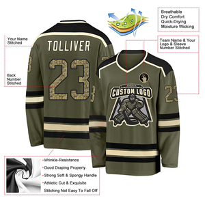 Maillot de hockey sur glace pour homme, personnalisé OEM, 100% polyester, impression par transfert thermique, respirant, anti-transpiration, antibactérien, séchage rapide - Product Image 3
