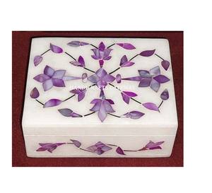 New Standard Size Boxes Natural Mother Of Pearl Inlay <b>Box</b> For Jewelry Decoration In Wedding <b>Gifting</b> Purpose <b>White</b> Marble Boxes - Product Image 1