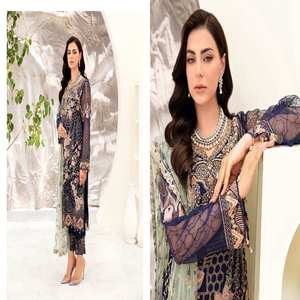 Salwar Kameez en organza élégant de la marque Ramsha pour femmes, vêtements de fête, broderie lourde, design moderne, vêtements indiens pakistanais - Product Image 3