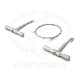 Écorneur de scie à fil en acier inoxydable avec 2 poignées Instrument vétérinaire réutilisable pour le dissolvant de corne de stock vivant de veau de chèvre 1 - Product Image 1