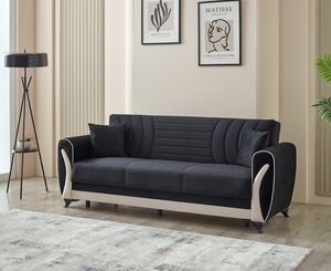 Sofá cama reclinable moderno de terciopelo con almacenamiento de tela de esponja extensible para entrada sala de estar Villa Hoteles Hospitales Sótanos - Product Image 4