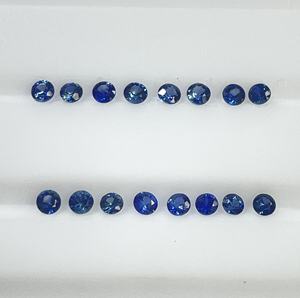 พลอยไพลินสีน้ำเงินธรรมชาติคุณภาพสูง ขนาด 1.5-2.5 มม. ทรงกลมเจียระไนแบบบริลเลียนท์ สีน้ำเงินรอยัล  ปรับขนาดแล้ว สำหรับทำสร้อยคอ - Product Image 1