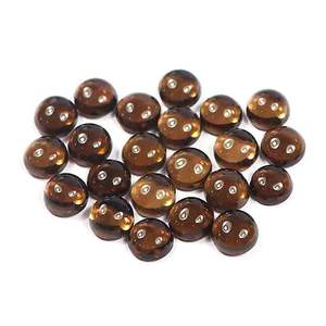 อัญมณีสีน้ำตาลเรียบหลวมสำหรับทำเครื่องประดับอัญมณีสีฟ้าขาวสูง8มม. ทำจากหินควอทซ์สโมคกี้ธรรมชาติ - Product Image 2