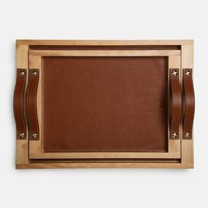 Bandeja de servicio de cuero de estilo tradicional con diseño minimalista perfecto para restaurantes en casa o entornos de oficina - Product Image 2