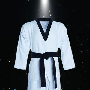 เครื่องแบบเทควันโด6ออนซ์ผ้าโพลีคอตตอน | น้ำหนักเบาศิลปะการต่อสู้ชุดคาราเต้ฝึกซ้อมสีขาว - Product Image 3