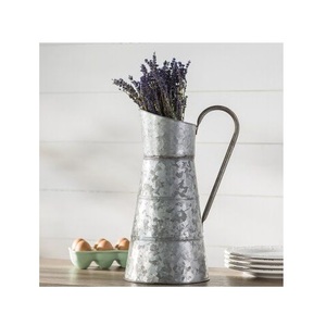 best selling galvanized metal 4 column rectangular <b>planter</b> with centre handle <b>large</b> indoor <b>planter</b> garden metal <b>planter</b> - Product Image 4