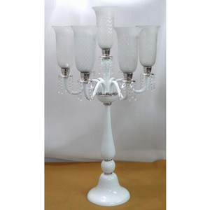 Candelabros blancos de 7 luces, candelabros de estilo moderno de lujo para bodas, candelabros decorativos de lujo real de alta calidad - Product Image 1