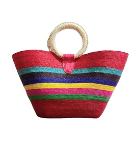 Sac de paille Boho multicolore Sac de corde en papier tissé Crochet Macramé Sacs de plage directement du fournisseur indien - Product Image 1