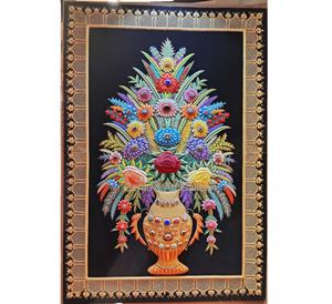 Zardozi Royal colgante de pared tela de resina contemporánea de lujo para decoración del hogar para sala de estar y dormitorio hecho como regalos - Product Image 1