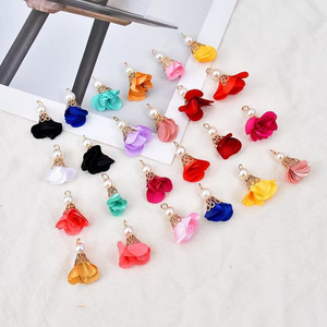 จี้พู่ห้อยประดับมุกเทียมรูปดอกไม้ขนาดเล็กทำมือ พร้อมฝาโลหะ สำหรับทำเครื่องประดับ DIY ต่างหู สร้อยข้อมือ จี้กระเป๋า - Product Image 2