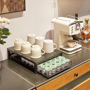 ลิ้นชักเก็บฝักกาแฟทำจากไม้อะคาเซียสำหรับใส่ฝักกาแฟถุงชา K ที่วางแก้วกล่องเก็บของในห้องครัว - Product Image 4