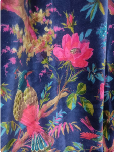 Moderne Vintage Luxe Boho Style Bleu Coton Velours Oiseau Imprimer Blackout Rideaux Cantonnières Sur Mesure pour La Décoration Intérieure Toutes Saisons - Product Image 2