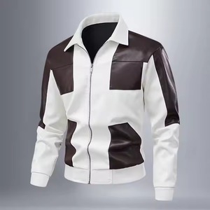 Chaqueta de Cuero para Hombre 2025, Nueva, de Alta Calidad, con Revestimiento de Piel de Oveja, Cómoda, Casual, Impermeable, con Capucha, Cuello Alto y Logotipo Frontal - Product Image 5