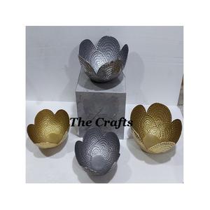 Ensemble de quatre bols à chocolat en acier inoxydable gris et doré, taille personnalisée, bol de service alimentaire en Inde - Product Image 6