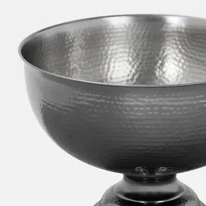 Vente en gros OEM Bol à punch moderne gris mat en métal martelé | Idéal pour les mariages, les fêtes et les boissons - Product Image 2