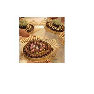 Gold Color <b>Large</b> Shape Metal Durable Dinnerware and Dessert Serving <b>Bowl</b> and Platters Shiny Look Villa and Hotel Serving <b>Bowls</b> - Product Image 2