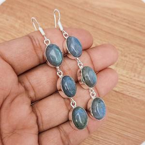 Pendientes de Labradorita Multicolor con Plata 925, Pendientes Colgantes Hechos a Mano, Joyería Boho de Cristal, Regalo para Ella - Product Image 4