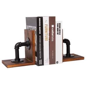 Sujetalibros de madera de acacia y mango hechos a mano, soportes de libros resistentes para estantes de oficina, extremos de libros elegantes hechos en la India - Product Image 3