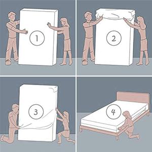 Tapis de lit de luxe blanc de qualité supérieure, tapis de mahjong, protecteur, rembourrage en coton, doux, hypoallergénique, écologique, imperméable, toutes saisons - Product Image 6