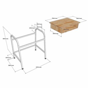 Single Natural Wood <b>Study</b> <b>Desk</b> with Drawers Iron Legs School Furniture-PSD031 - Product Image 4