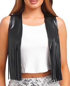 Streetwear Fashion Cowhide <b>Vest</b> Wholesale Stylish Genuine <b>Leather</b> <b>Vests</b> For Women Hip Hop Design Sheepskin Waistcoat - Product Image 3