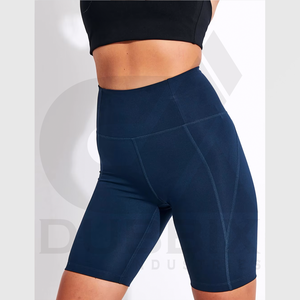 กางเกงขาสั้นเอวสูงสำหรับผู้หญิงกางเกงออกกำลังกายขาสั้น100% โพลีเอสเตอร์ปรับแต่งโลโก้ได้สีดีไซน์ได้ - Product Image 1