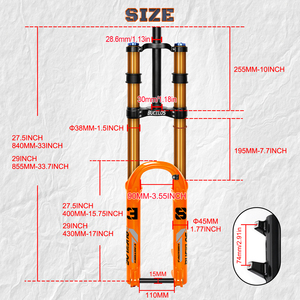 <span class=keywords><strong>Fourche</strong></span> à suspension pneumatique pour VTT BUCKLOS pour DH XC 15*110mm 27,5/<span class=keywords><strong>29</strong></span> pouces 180mm de débattement <span class=keywords><strong>Fourche</strong></span> de vélo à double épaule - Product Image 2