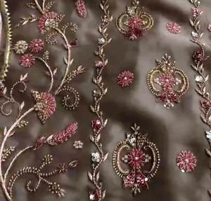 Designer moderne non cousu fantaisie brodé à la main vêtements de fête costumes non cousus pour femmes style traditionnel indien tendance - Product Image 3