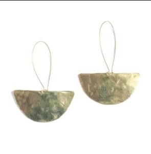 Floral Design Brass Perforated Modern Polished Handcrafted Lightweight Ethnic <b>Dangle</b> Model <b>Earrings</b> for Women - Product Image 2