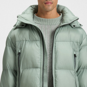 Veste matelassée pour homme, prix d'usine, coque en nylon, isolée, chaude, légère, pour un ajustement décontracté et confortable, prix de gros, col montant - Product Image 2