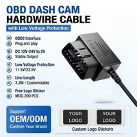 Cable Universal OBD para Reducción de Voltaje de 12V a 5V, Cable de Alimentación OBD2 a USB C con Modo de Estacionamiento y Protección contra Baja Tensión