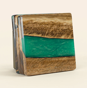 Posavasos de madera y resina de alta calidad para utensilios de cocina y posavasos de vidrio de jugo Forma cuadrada Precio más bajo - Product Image 6