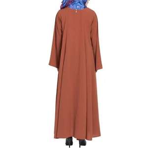 Robe de prière jilbab Abaya ceinture taille femmes Abaya modeste plaine couleur unie traditionnel islamique musulman Abaya caftan Baggy - Product Image 6