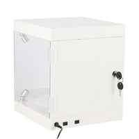 Quadratische abschließbare Acryl hülle Action figur Display box Arbeits platte Rotierende Acryl vitrine mit LED-Leuchten