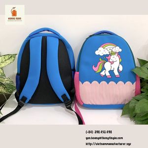 Customized Logo Lovable Bus Printing Blue Color 34x25x9cm Bag School Portable <b>Children</b> School Bags Made in Vietnam - Product Image 3