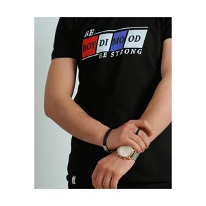 T-shirt nera Slimfit con stampa forte - Product Image 3